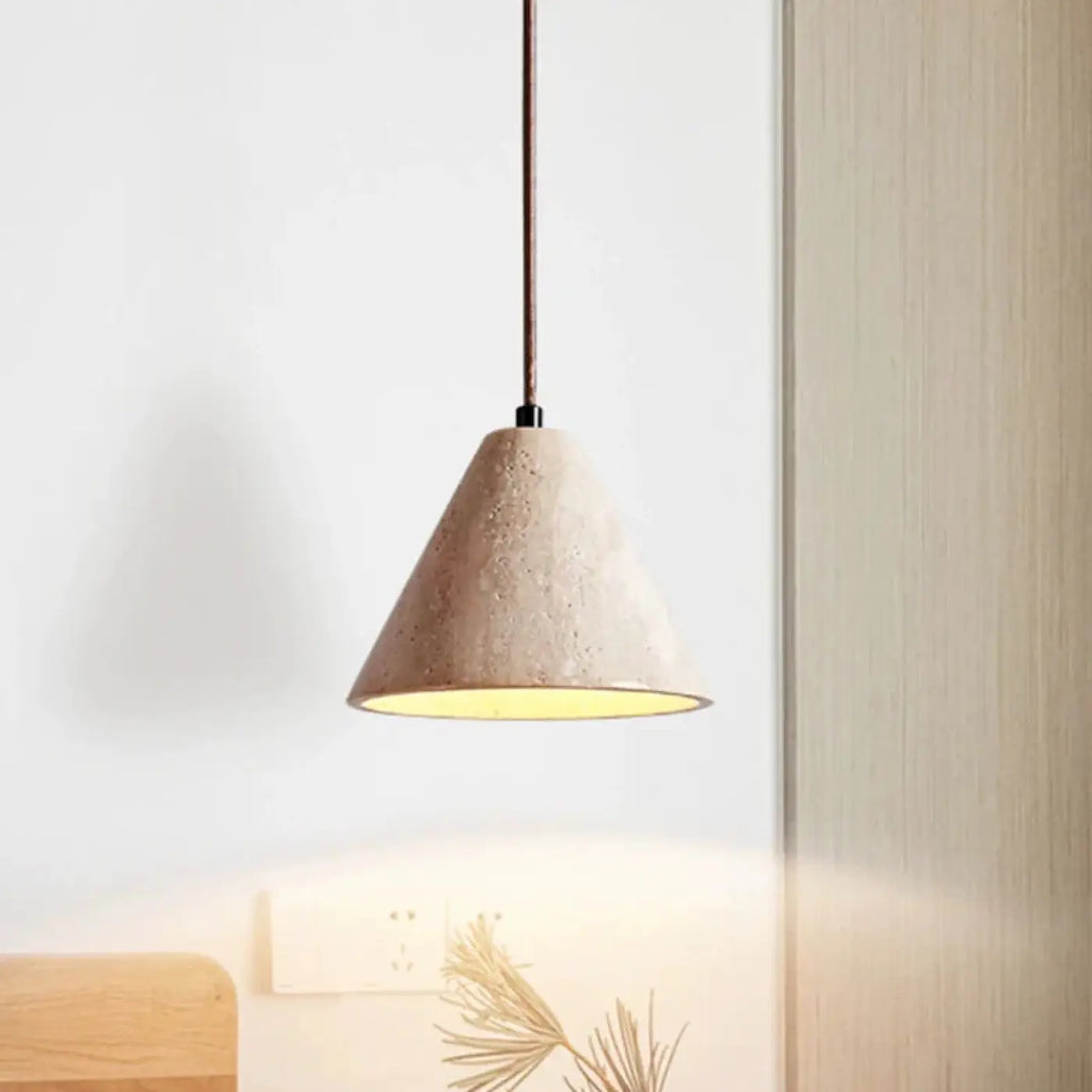 Suspension dôme en pierre beige, deux modèles