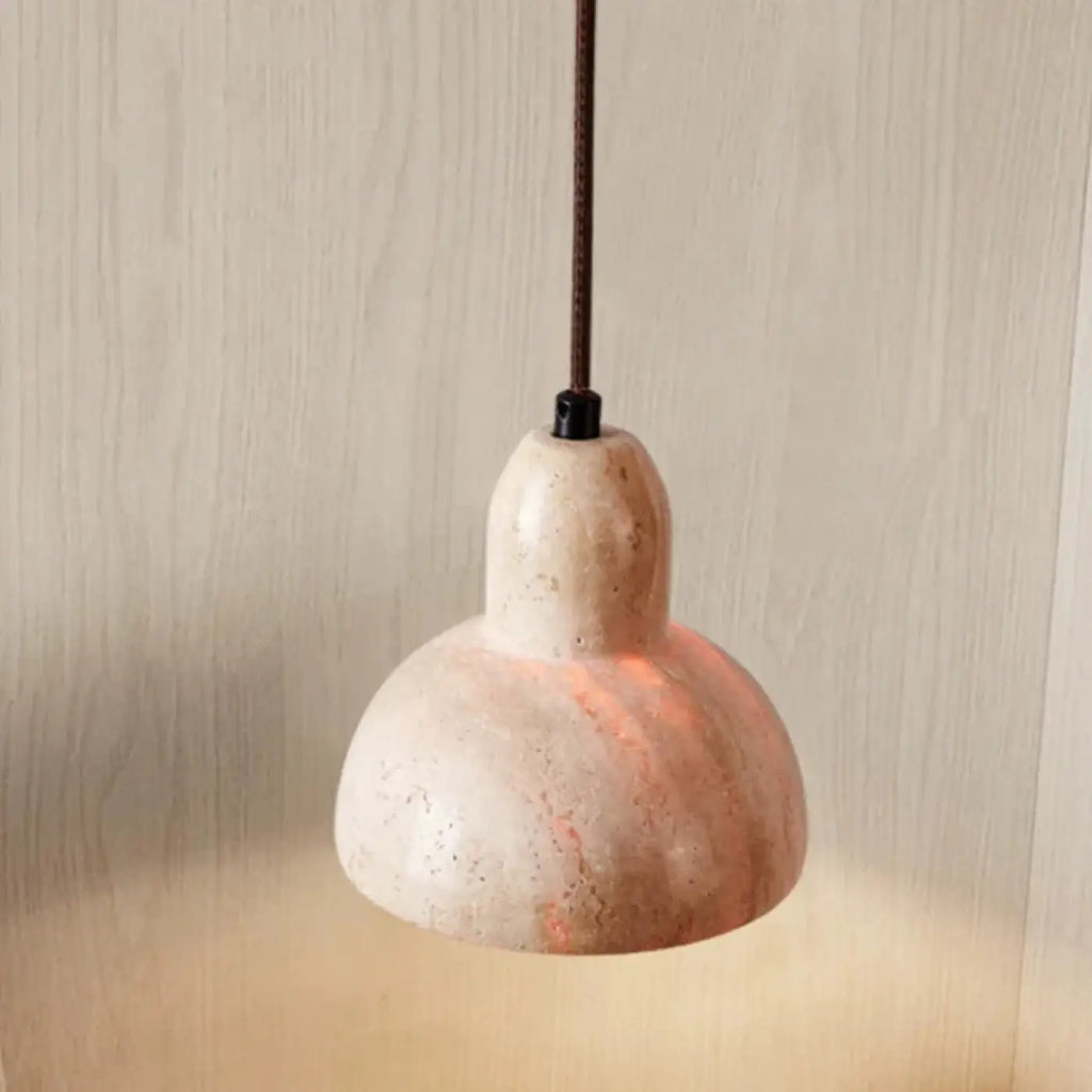 Suspension dôme en pierre beige, deux modèles
