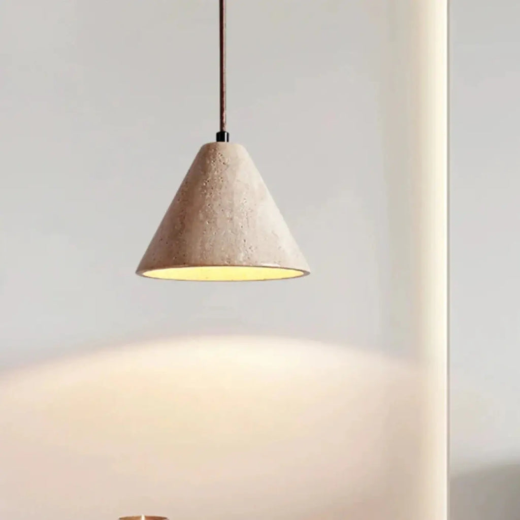 Suspension dôme en pierre beige, deux modèles