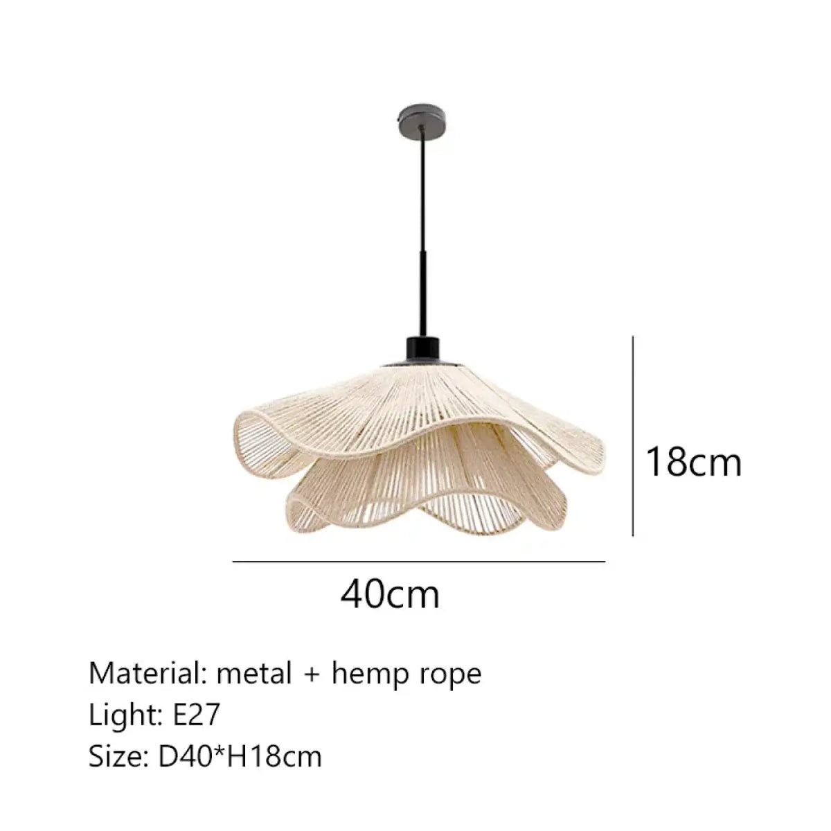Suspension en rotin ondulé en forme de fleur, S à XL