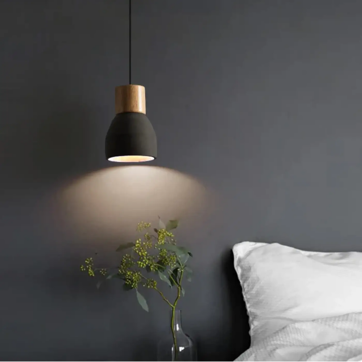 Suspension scandinave en bois coloré, quatre coloris, noir