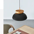 Suspension scandinave avec détail en bois, noir ou blanc, noir
