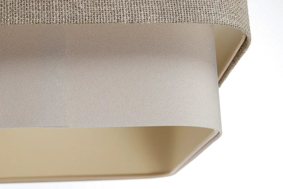 Suspension textile taupe, silhouette ample et contemporaine