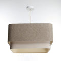 Suspension textile taupe, silhouette ample et contemporaine