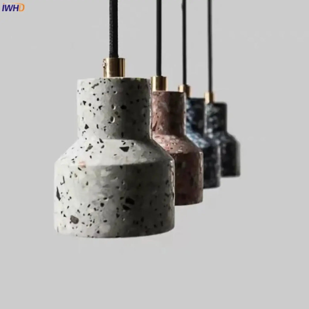 Suspension cloche effet terrazzo, bleu, rouge, blanc ou noir