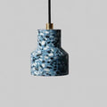 Suspension cloche effet terrazzo, bleu, rouge, blanc ou noir, bleu