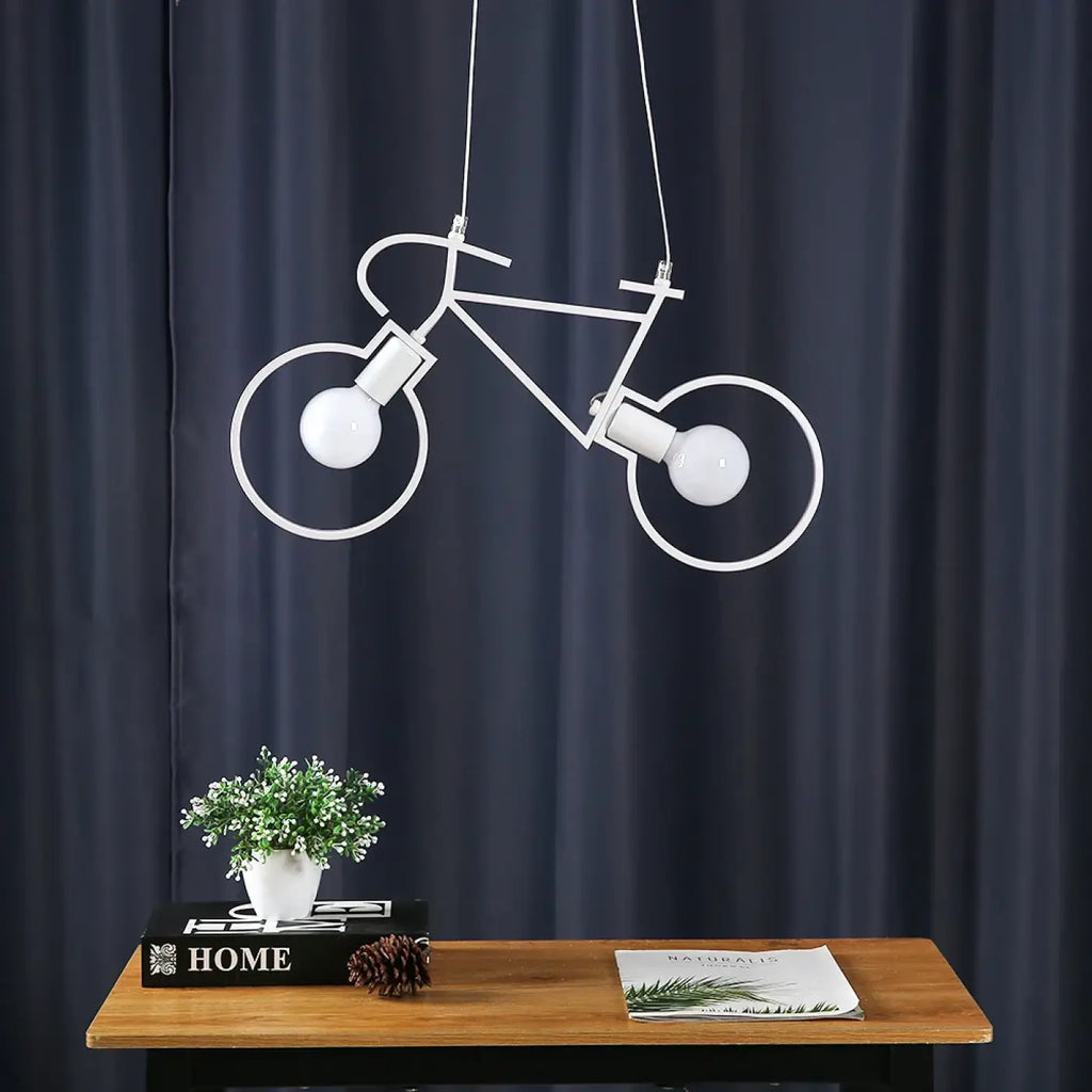 Suspension vélo en métal avec douilles lumineuses, noir ou blanc