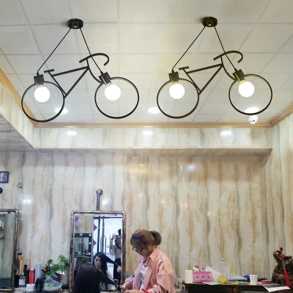 Suspension vélo en métal avec douilles lumineuses, noir ou blanc