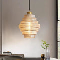 Suspension en verre strié style art déco, doré ou gris, doré