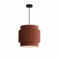 Suspension à abat-jour plissé, style scandinave, vert ou marron, marron
