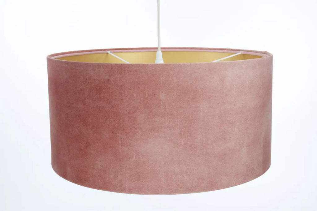 Suspension cylindrique vieux rose à intérieur doré, 3 tailles