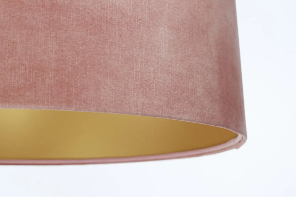 Suspension cylindrique vieux rose à intérieur doré, 3 tailles