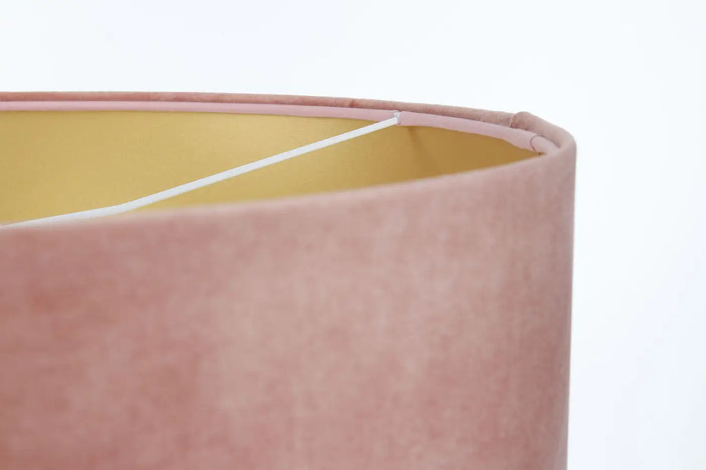 Suspension cylindrique vieux rose à intérieur doré, 3 tailles