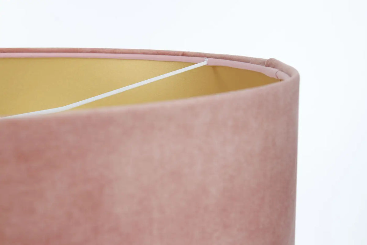 Suspension cylindrique vieux rose à intérieur doré, 3 tailles