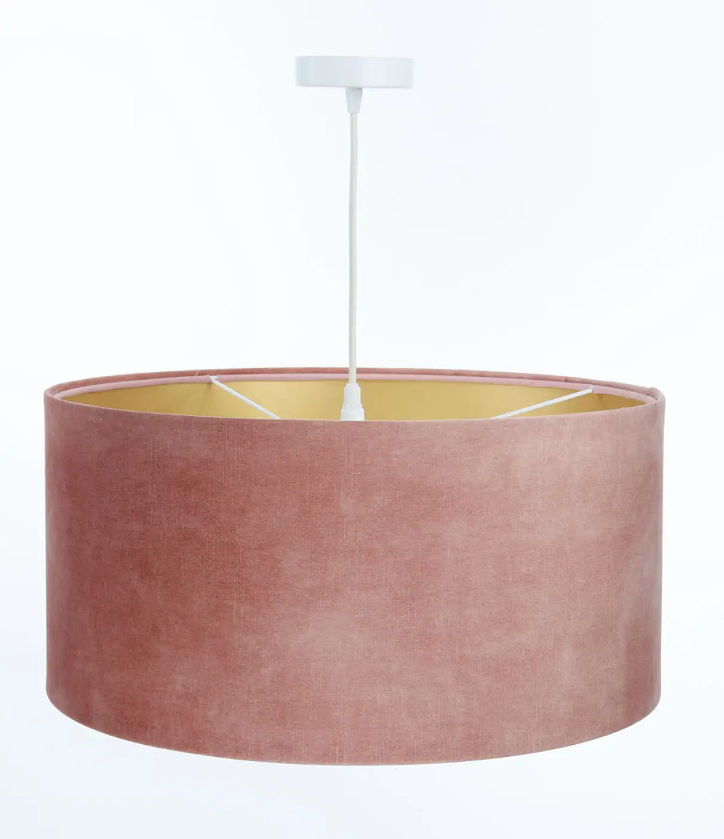 Suspension cylindrique vieux rose à intérieur doré, 3 tailles