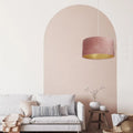 Suspension cylindrique vieux rose à intérieur doré, 3 tailles