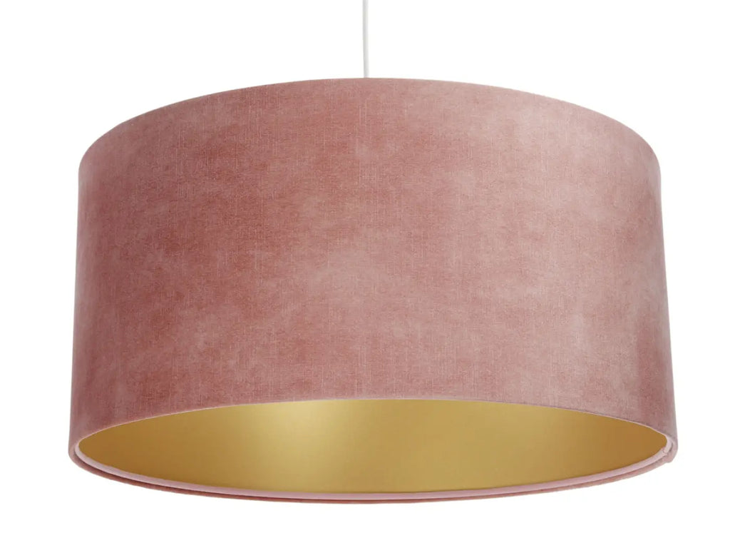 Suspension cylindrique vieux rose à intérieur doré, 3 tailles