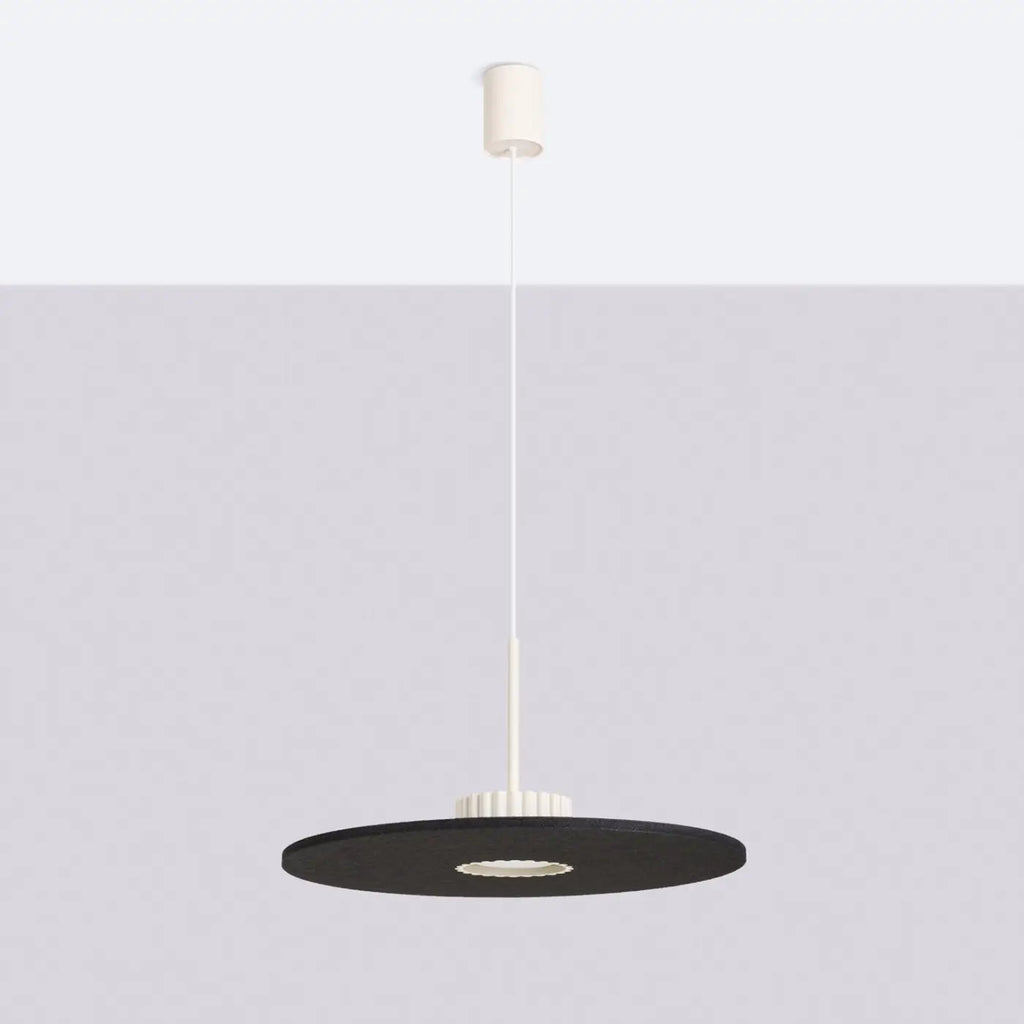 Suspension disque en feutre de 40 cm, trois duos de couleurs, beige/noir