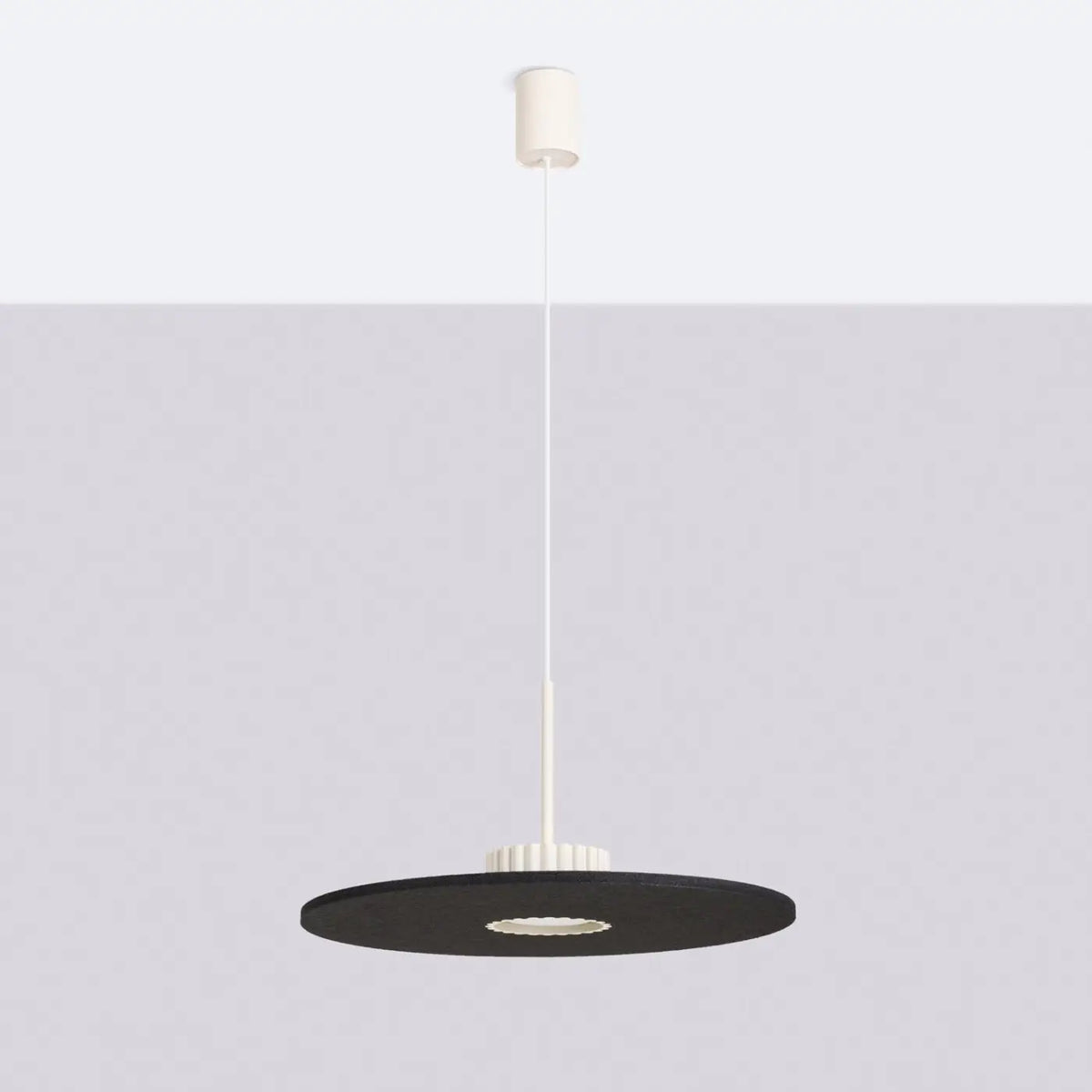 Suspension disque en feutre de 40 cm, trois duos de couleurs, beige/noir