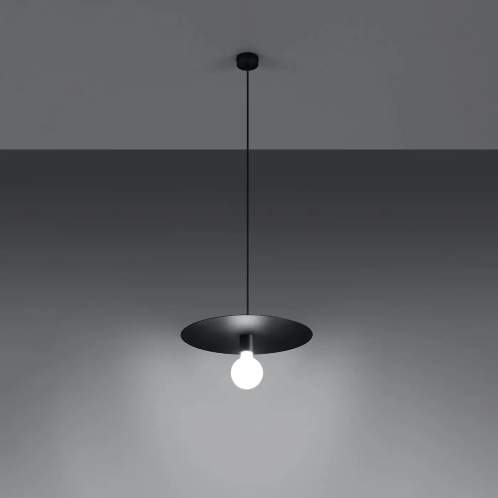 Suspension disque plat en acier, 40 cm, ampoule apparente