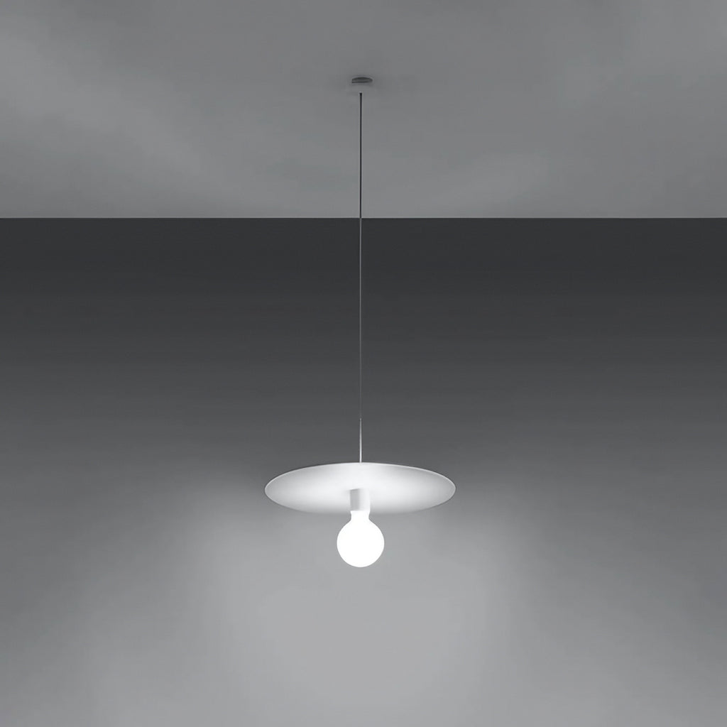 Suspension disque plat en acier, 40 cm, ampoule apparente