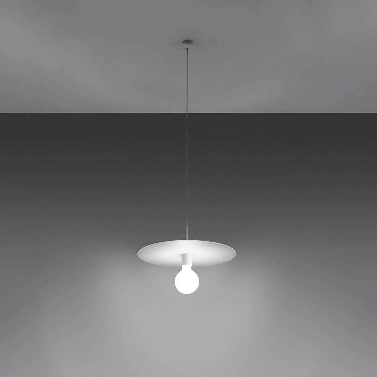 Suspension disque plat en acier, 40 cm, ampoule apparente