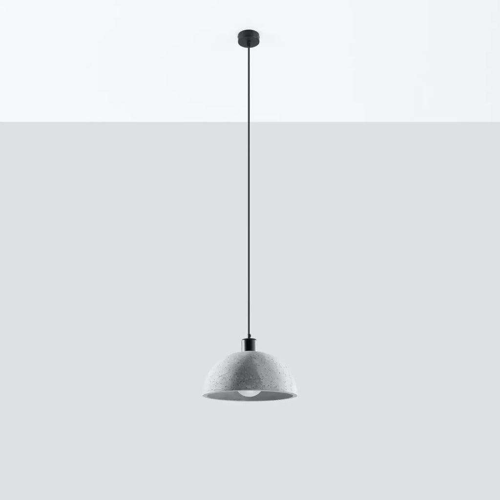 Suspension dôme en béton gris clair, 30 cm, ampoule E27