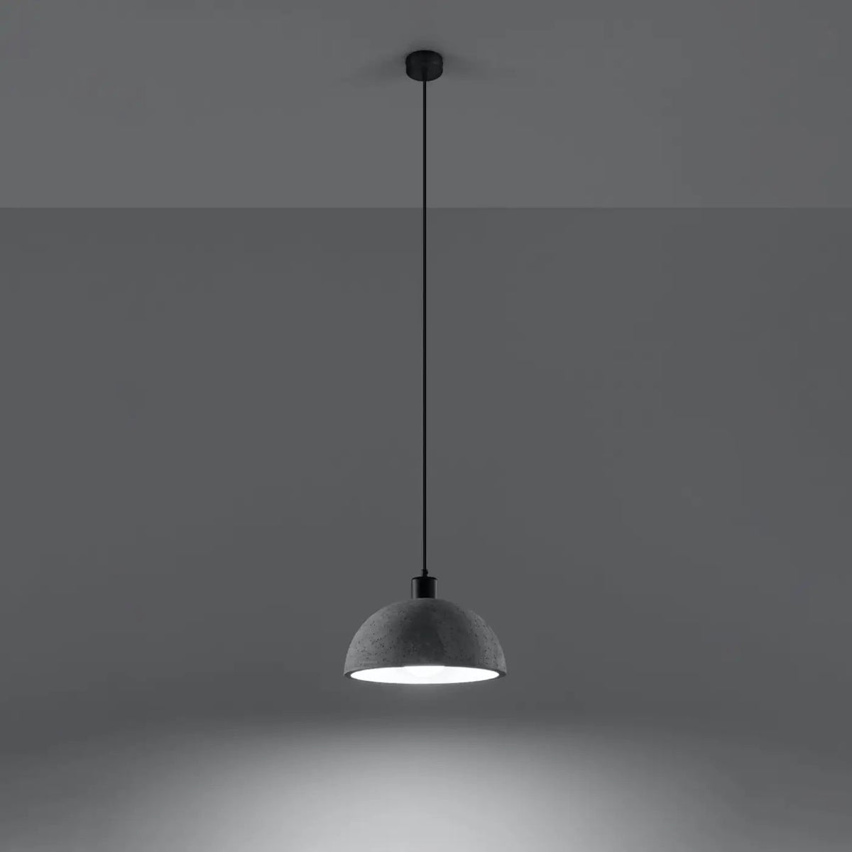 Suspension dôme en béton gris clair, 30 cm, ampoule E27