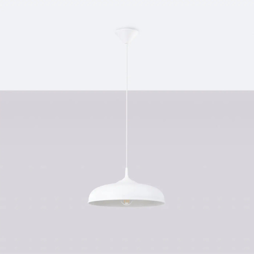Suspension dôme large en acier, 38 cm, huit couleurs, blanc