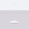Suspension dôme large en acier, 38 cm, huit couleurs, blanc