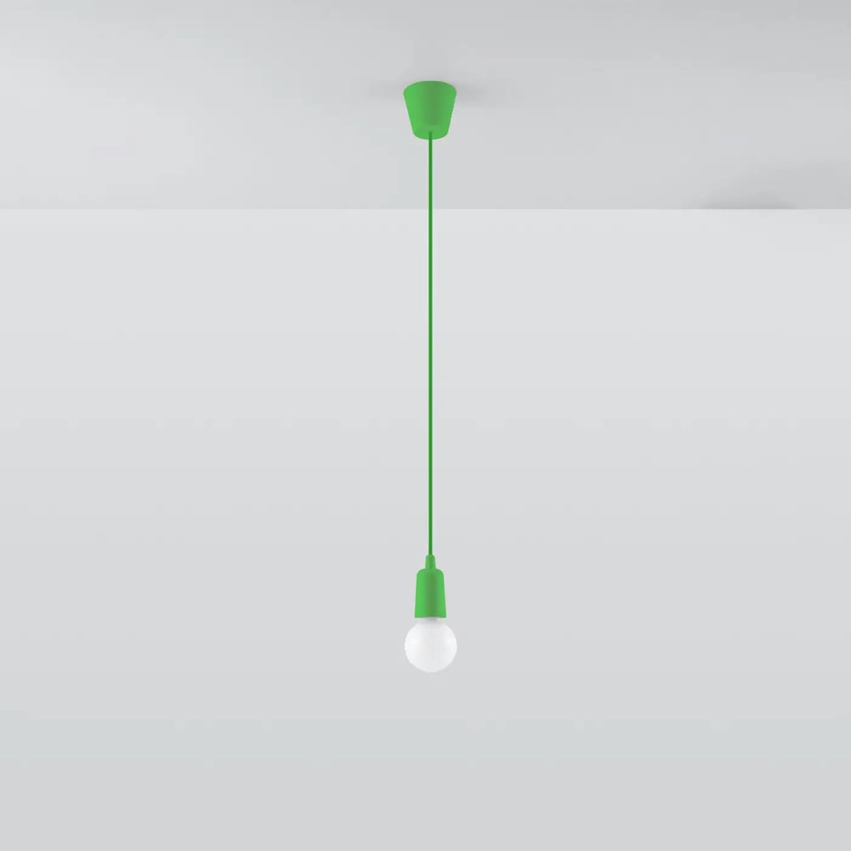 Suspension douille colorée à ampoule apparente, 1, 3 ou 5 lumières, vert