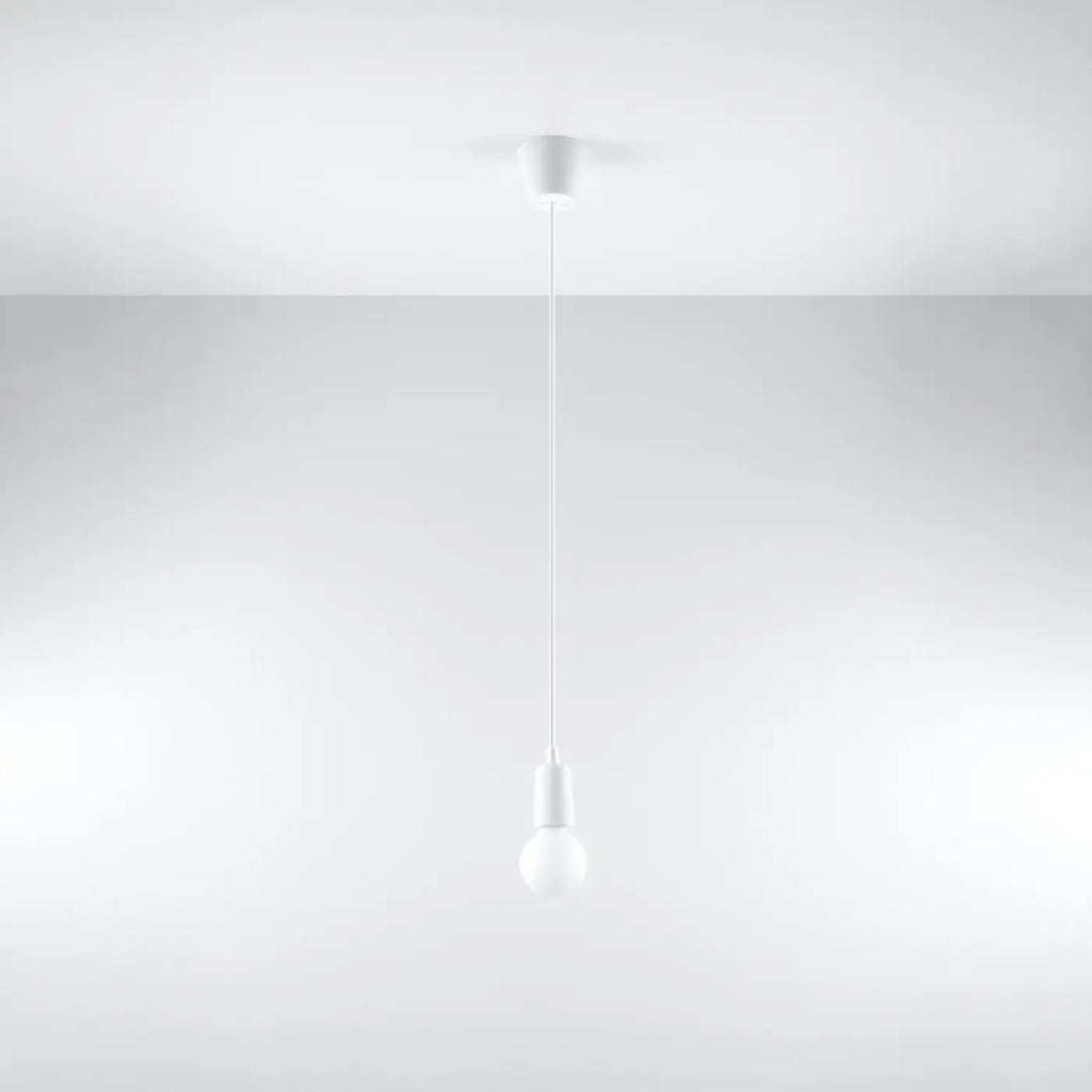 Suspension douille colorée à ampoule apparente, 1, 3 ou 5 lumières, blanc