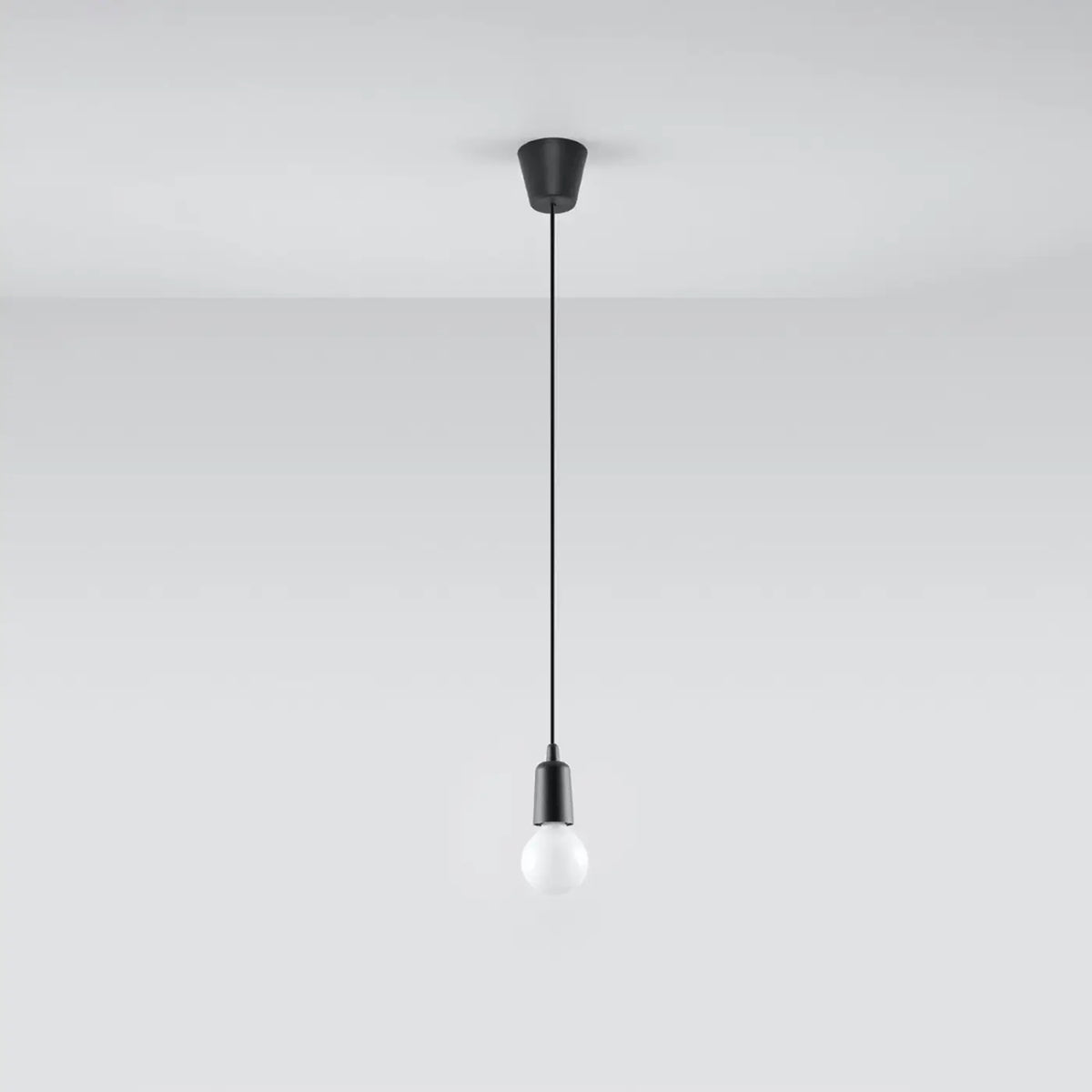Suspension douille colorée à ampoule apparente, 1, 3 ou 5 lumières, noir