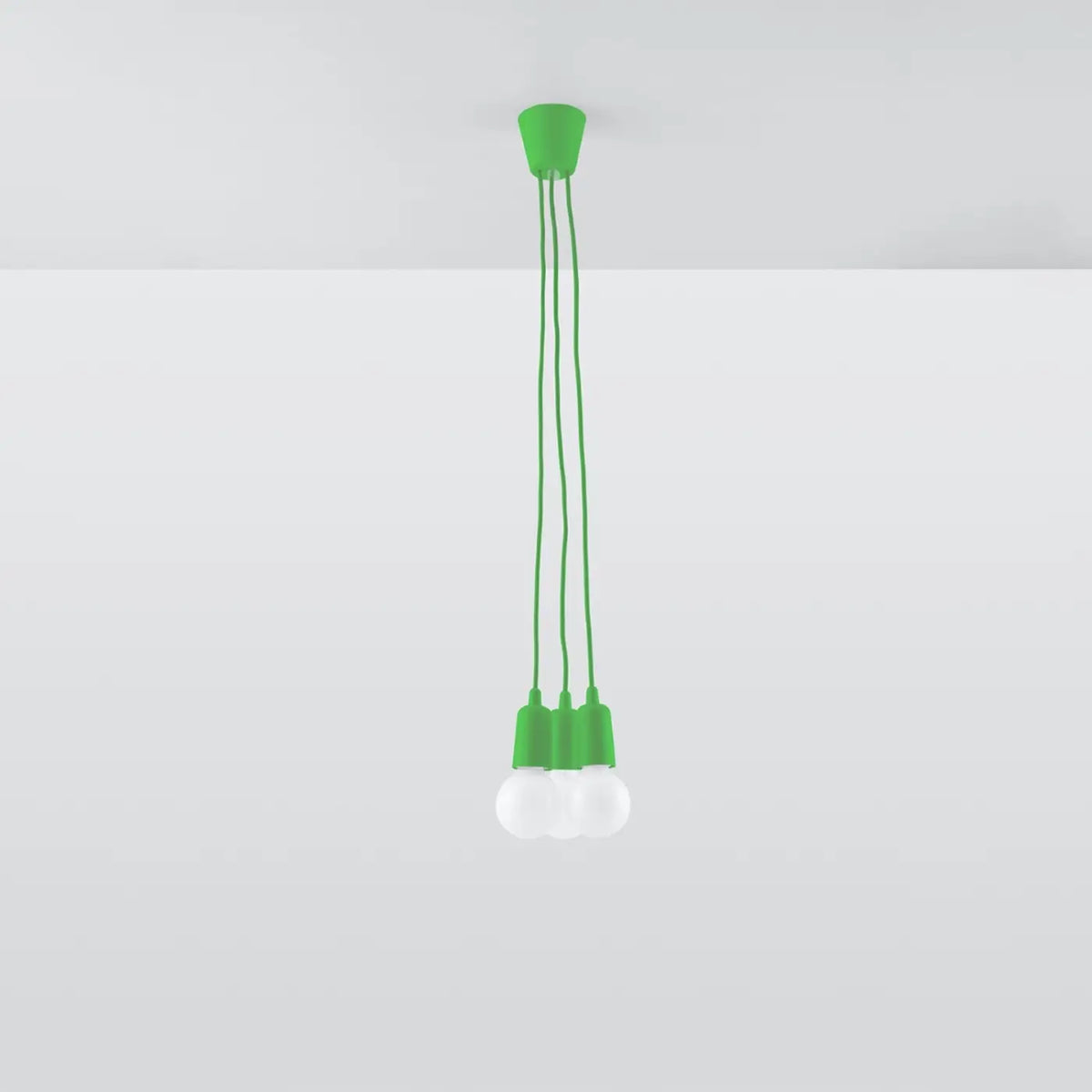 Suspension douille colorée à ampoule apparente, 1, 3 ou 5 lumières, vert