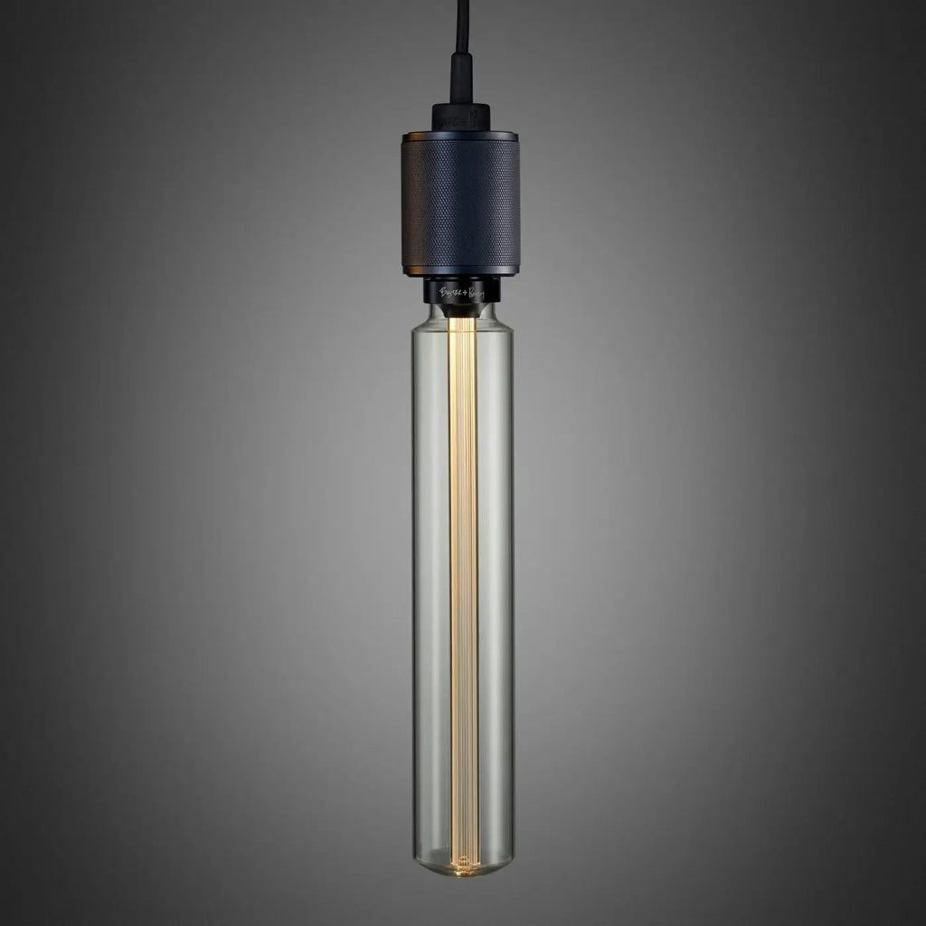 Suspension douille en métal massif quadrillé, ampoule nue E27