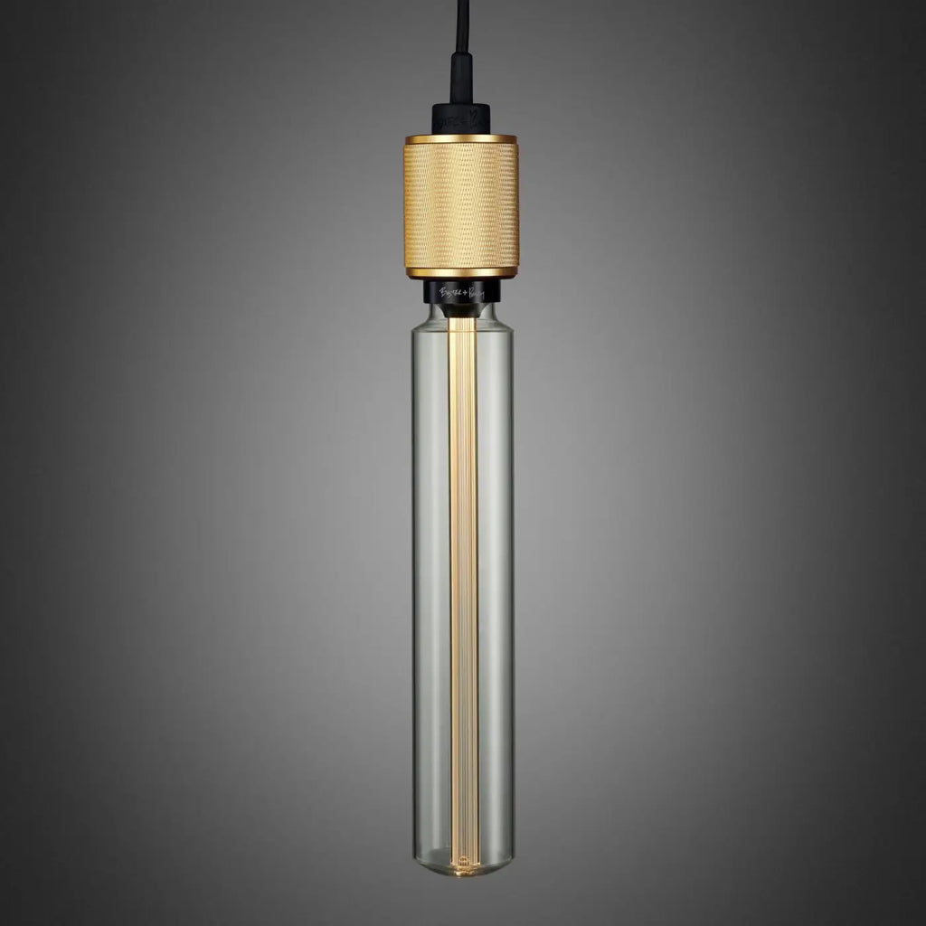 Suspension douille en métal massif quadrillé, ampoule nue E27