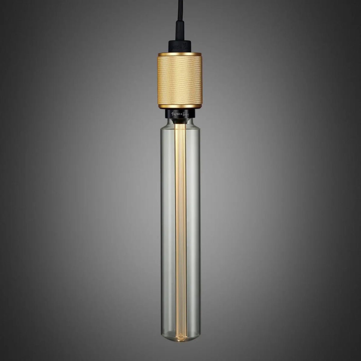 Suspension douille en métal massif quadrillé, ampoule nue E27