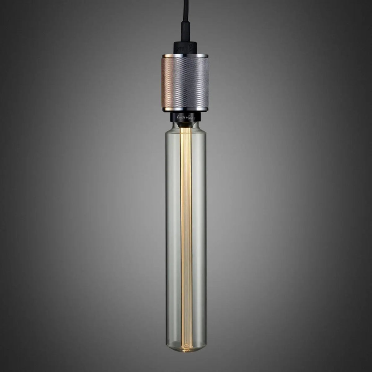Suspension douille en métal massif quadrillé, ampoule nue E27