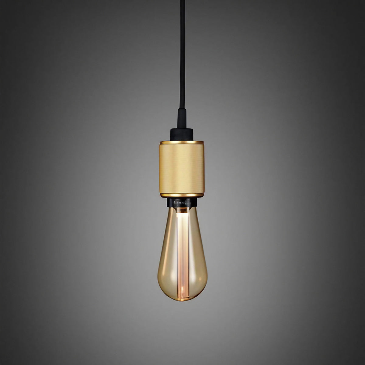 Suspension douille en métal massif quadrillé, ampoule nue E27