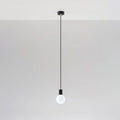 Suspension douille noire en acier et câble textile, E27