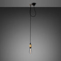 Suspension douille nue avec crochet, métal massif moleté, E27, doré