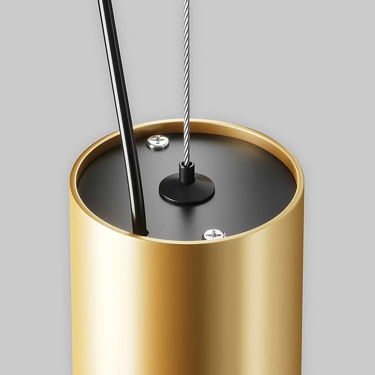 Petite suspension LED cylindre en aluminium, trois coloris