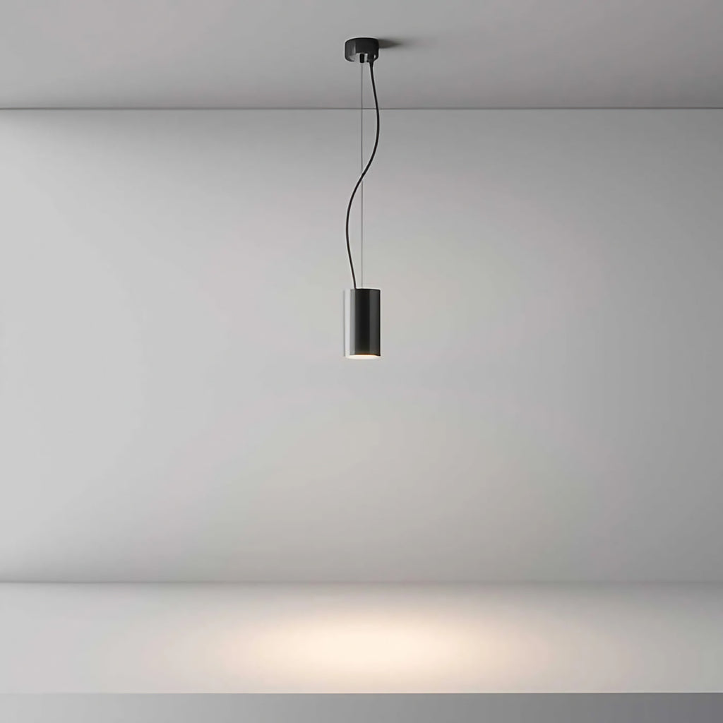 Petite suspension LED cylindre en aluminium, trois coloris