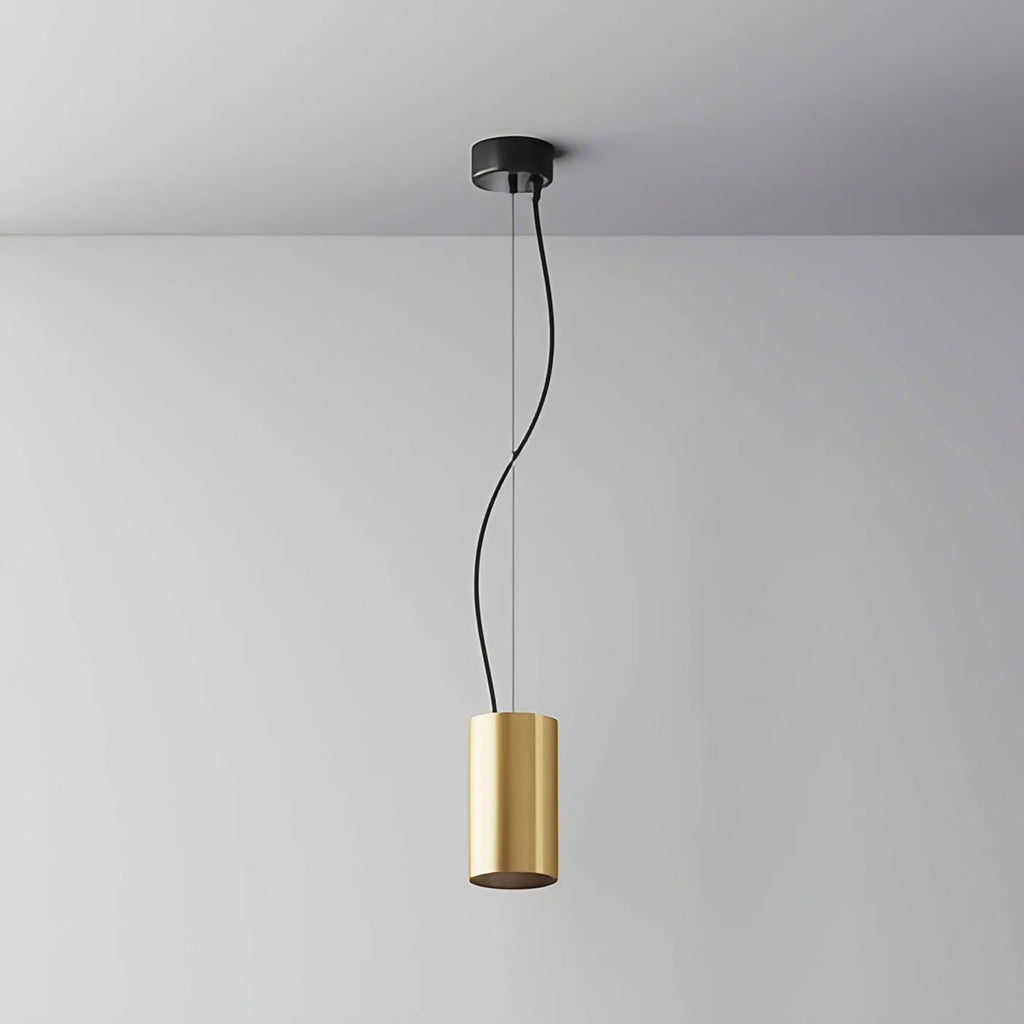 Petite suspension LED cylindre en aluminium, trois coloris