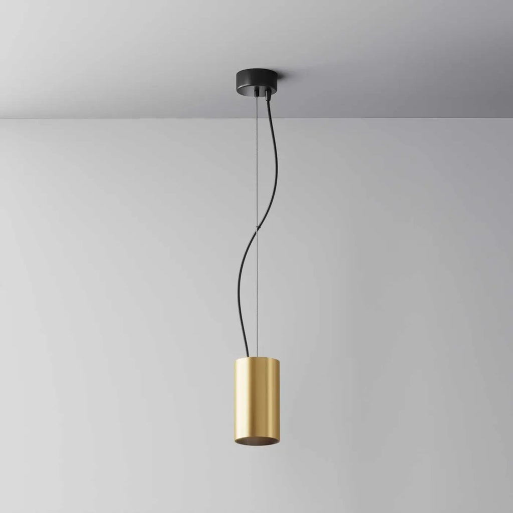 Petite suspension LED cylindre en aluminium, trois coloris