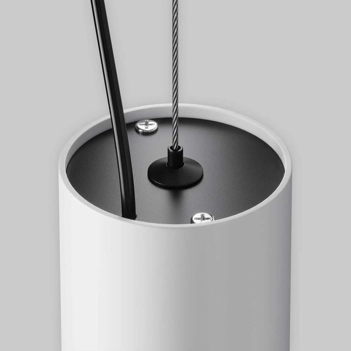 Petite suspension LED cylindre en aluminium, trois coloris