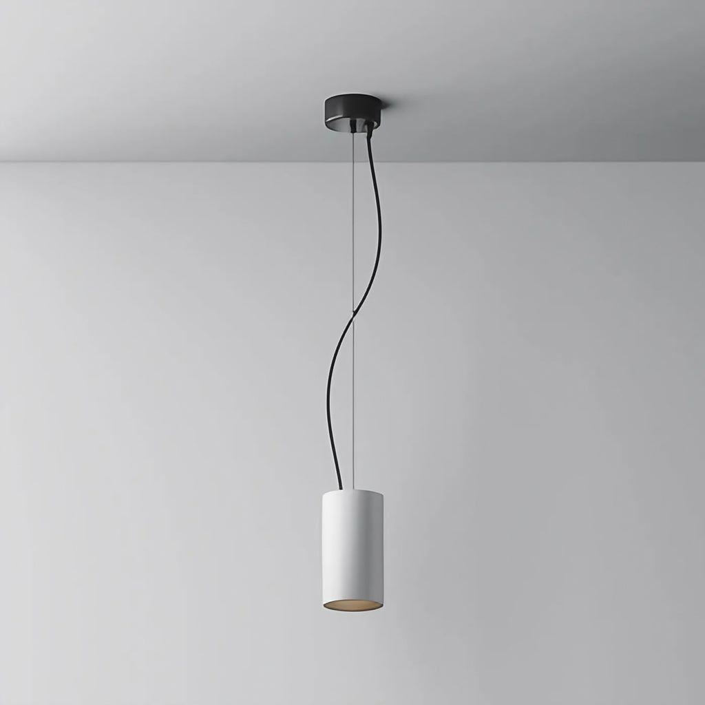 Petite suspension LED cylindre en aluminium, trois coloris