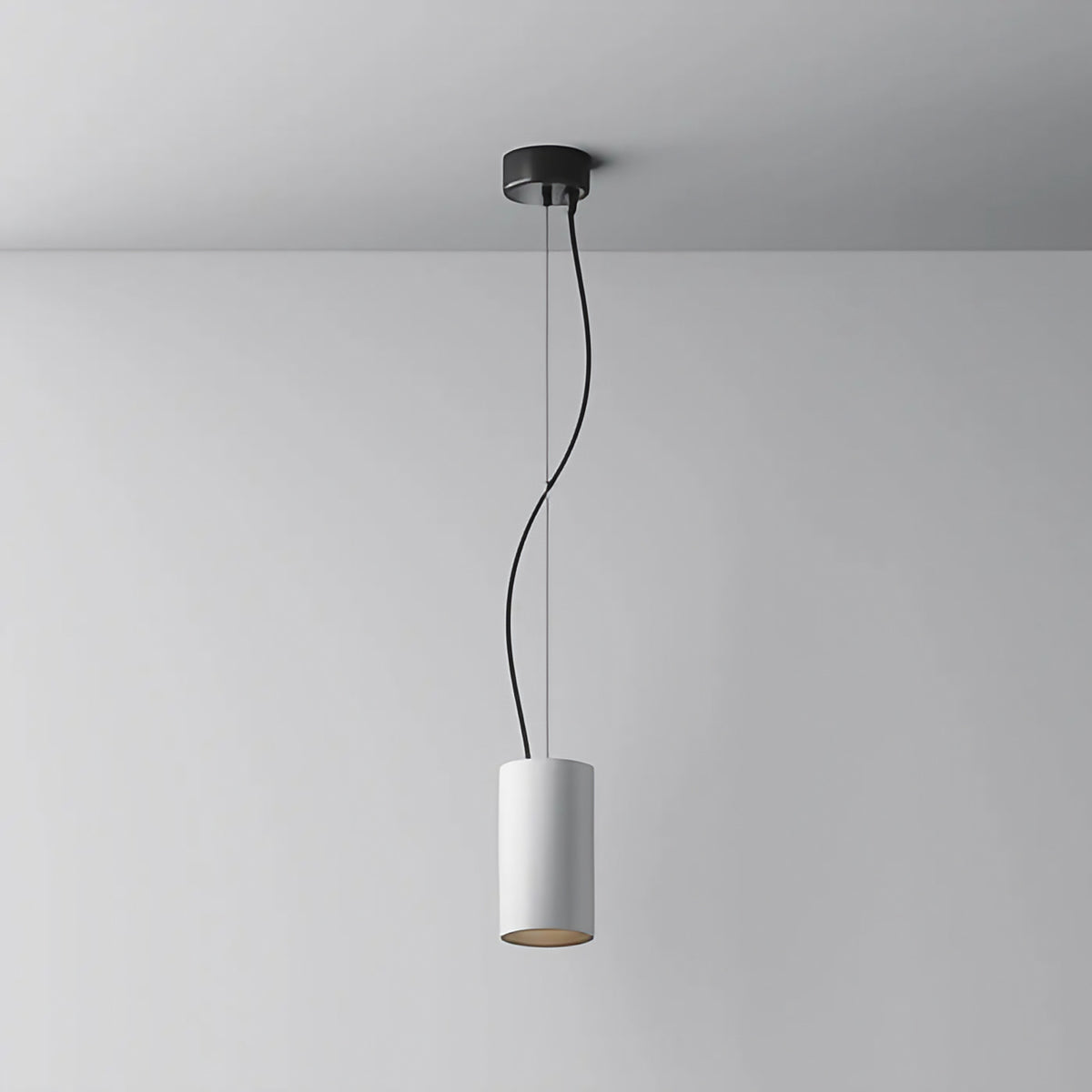 Petite suspension LED cylindre en aluminium, trois coloris