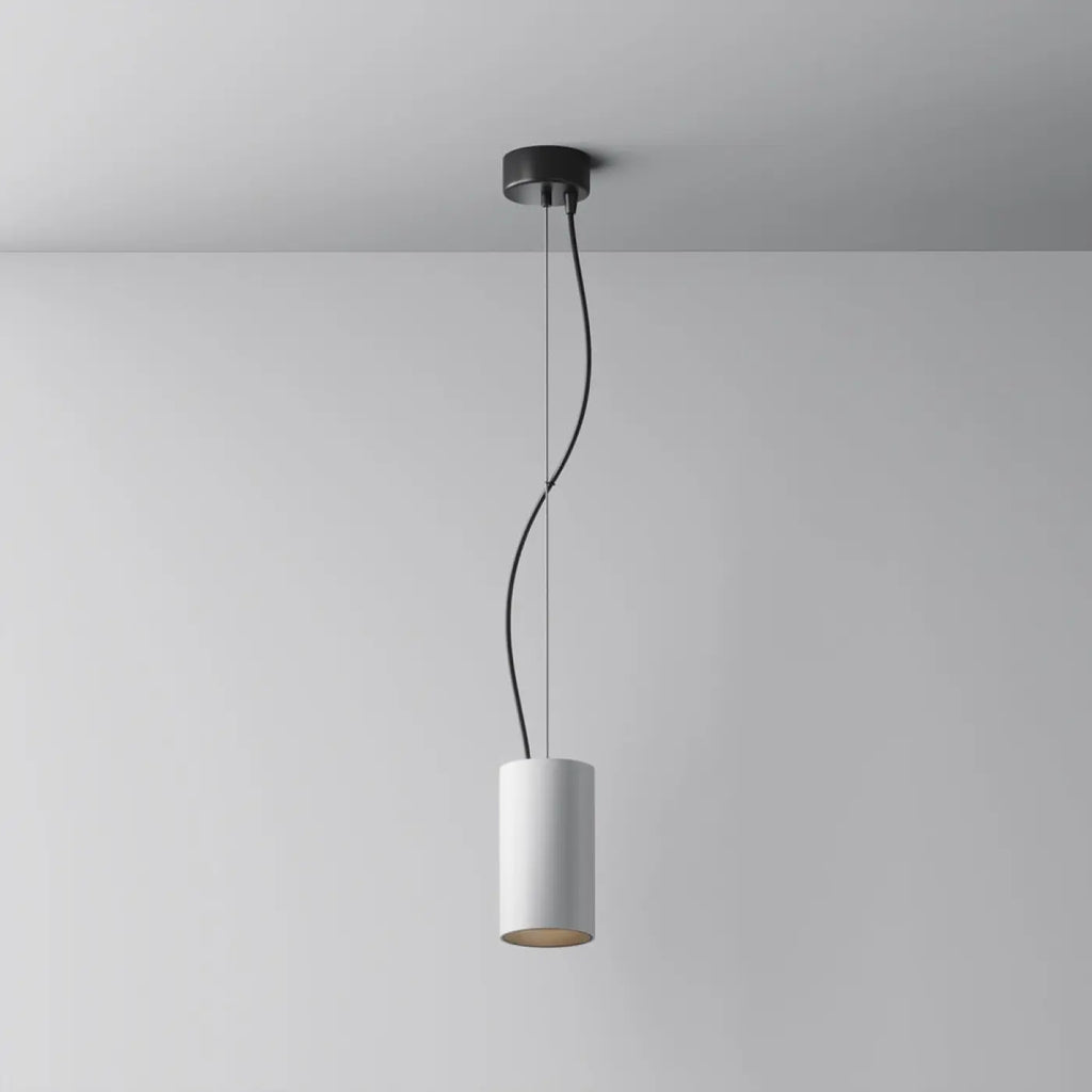 Petite suspension LED cylindre en aluminium, trois coloris
