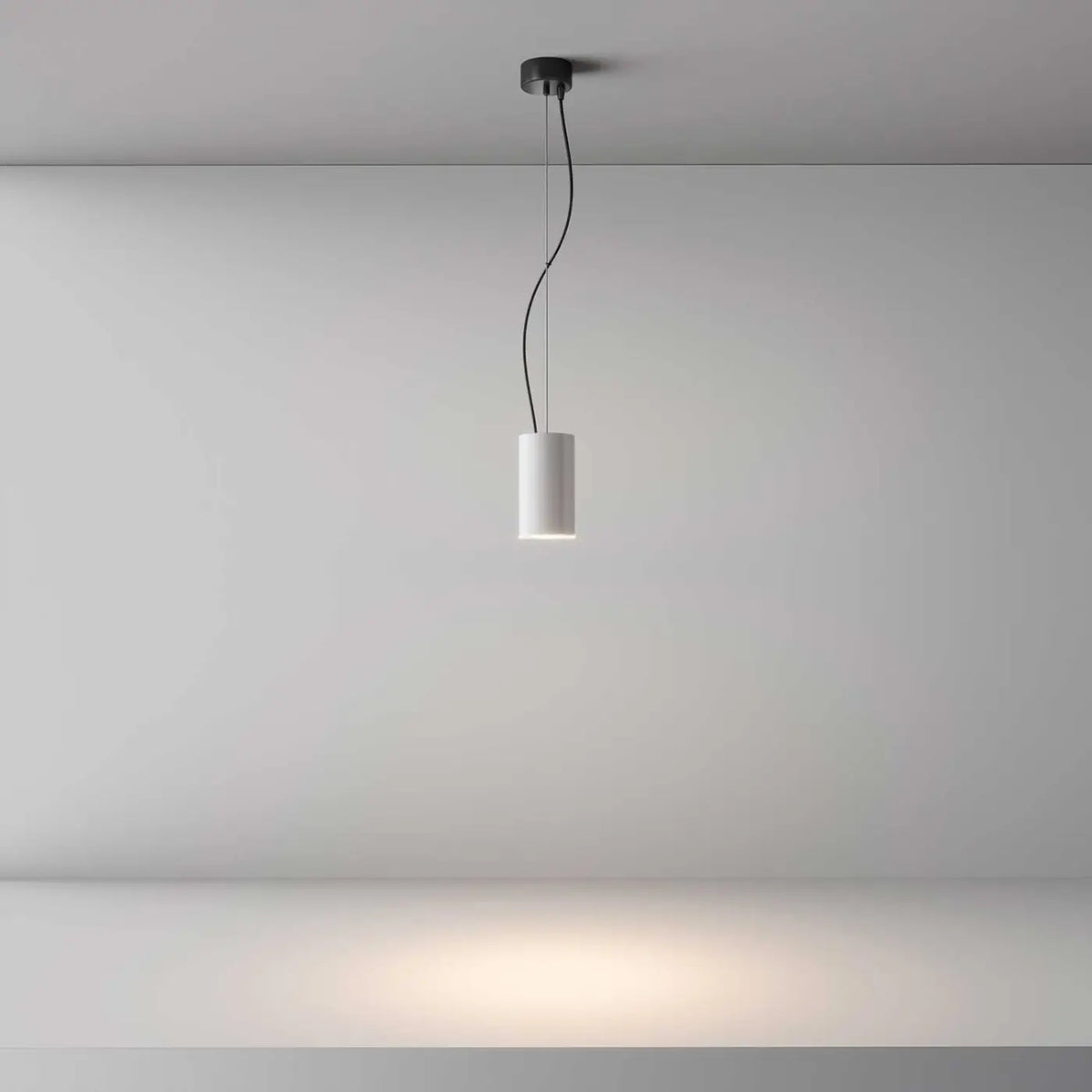 Petite suspension LED cylindre en aluminium, trois coloris